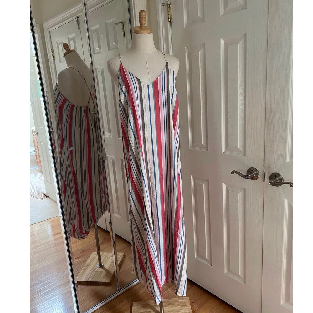 Old Navy Multicolor Striped Long Flowy Maxi Dress